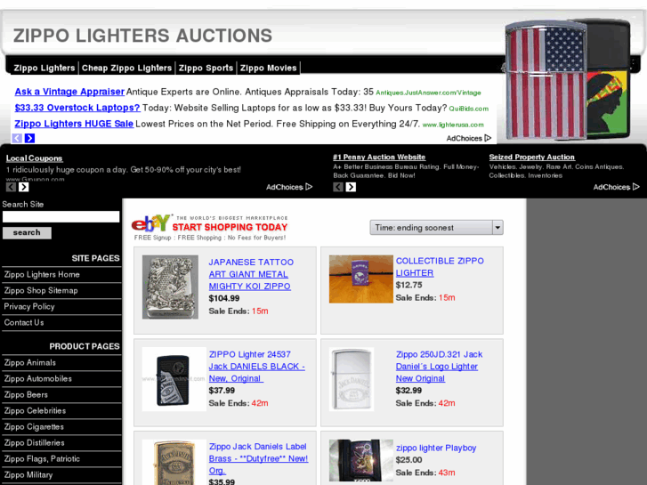 www.zippo-lighters-auctions.com