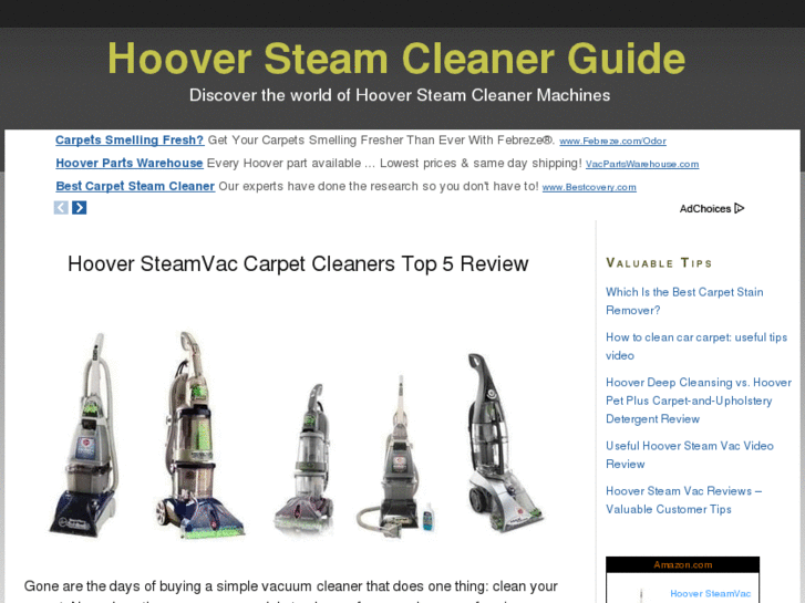 www.hooversteamcleanerguide.com