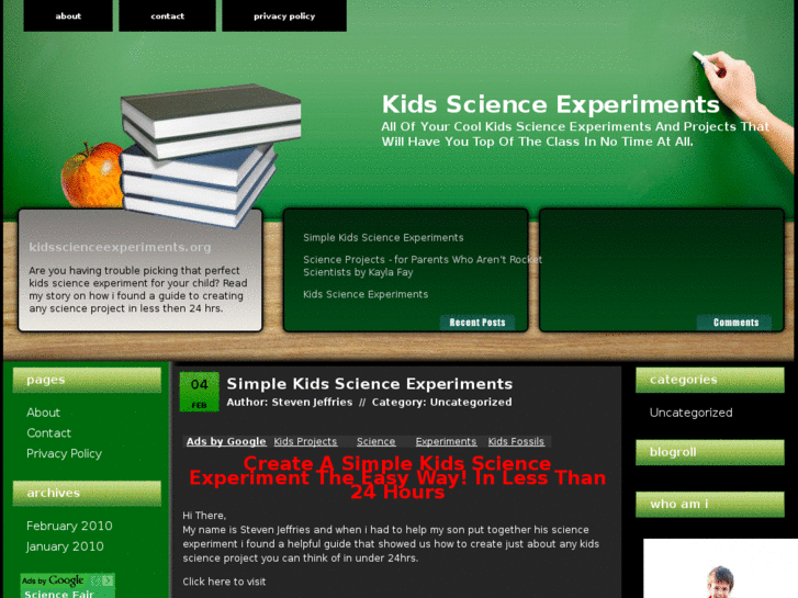 www.kidsscienceexperiments.org