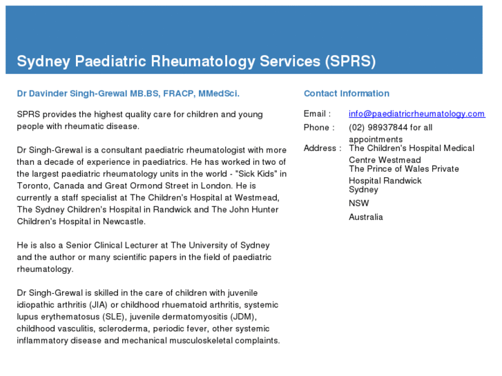 www.paediatricrheumatology.com