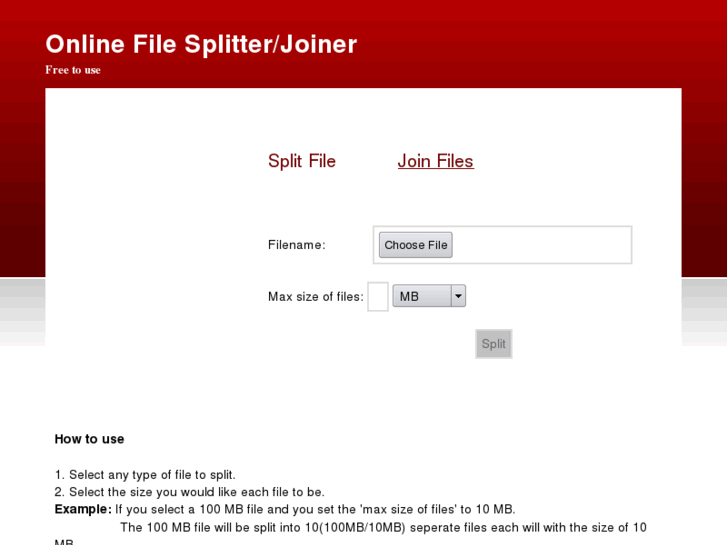 www.onlinefilesplitter.com