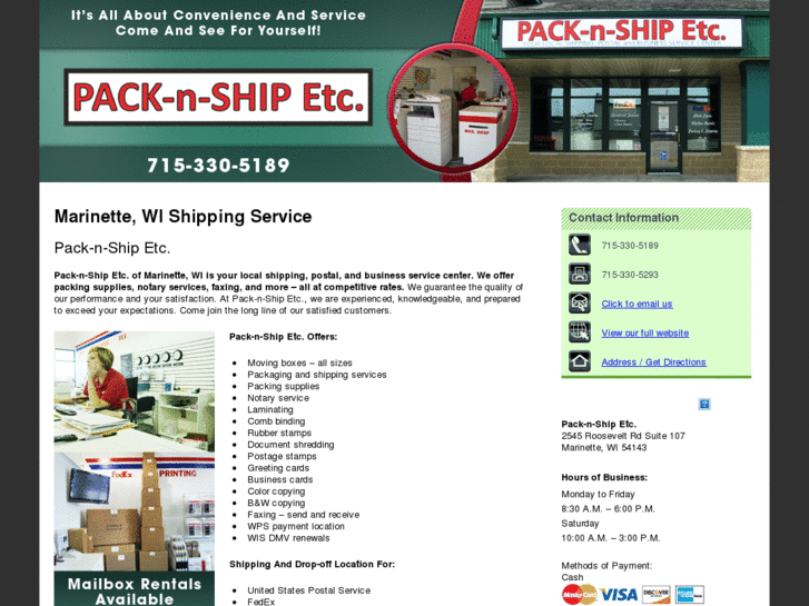 www.shippingservicemarinette.com