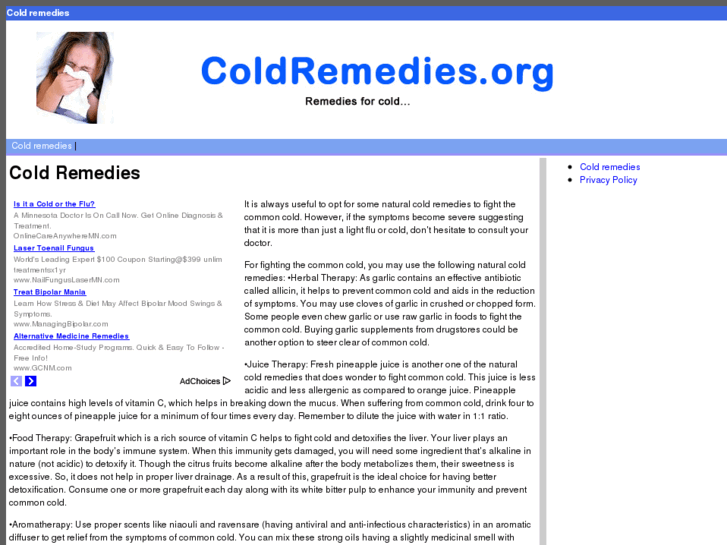 www.coldremedies.org