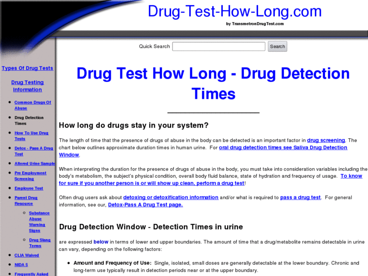 www.drug-test-how-long.com