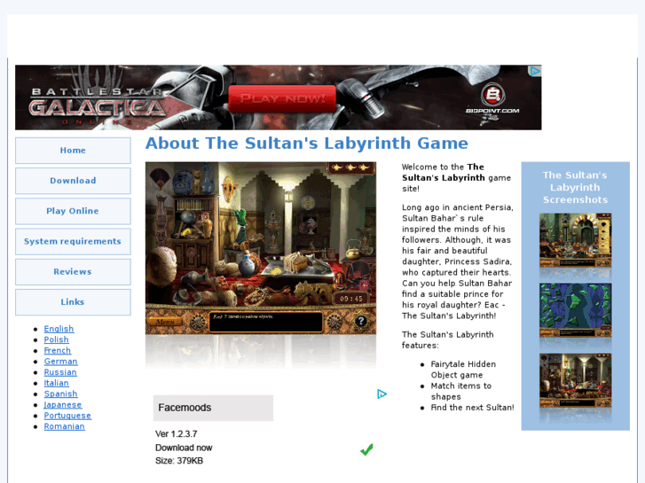 www.thesultanslabyrinthonlinegame.com