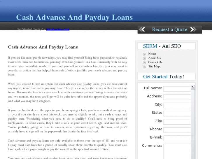 www.cashadvanceandpaydayloans.com