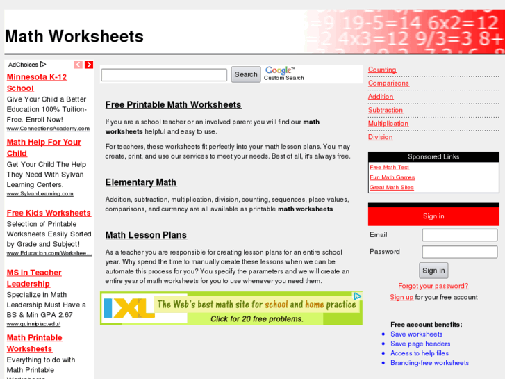 www.mathworksheets.org