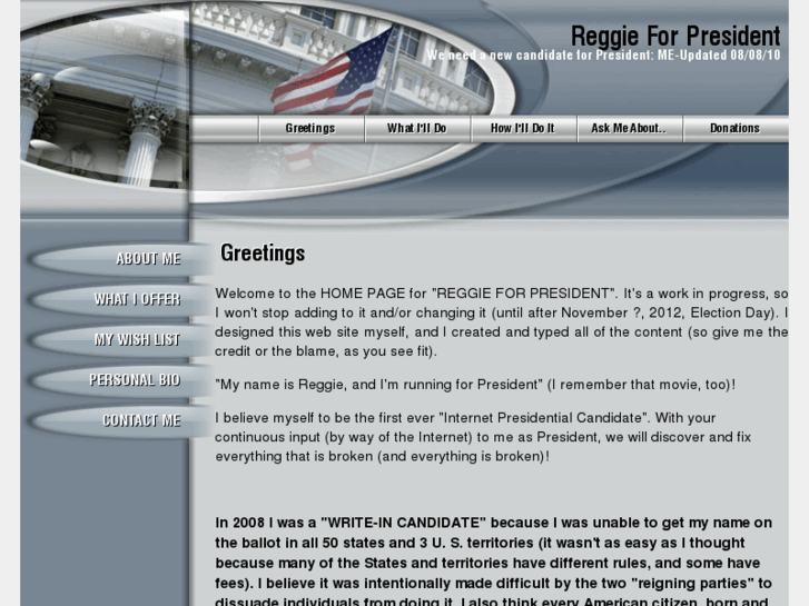 www.reggieforpresident.com