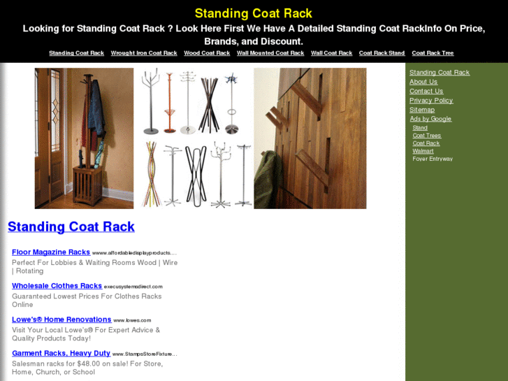 www.standingcoatrackdeals.com