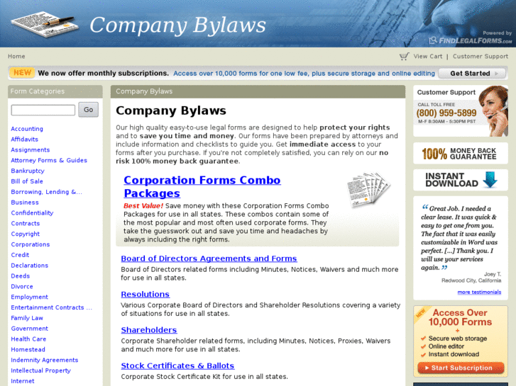 www.companybylaws.com