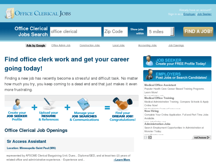 www.officeclericaljobs.com