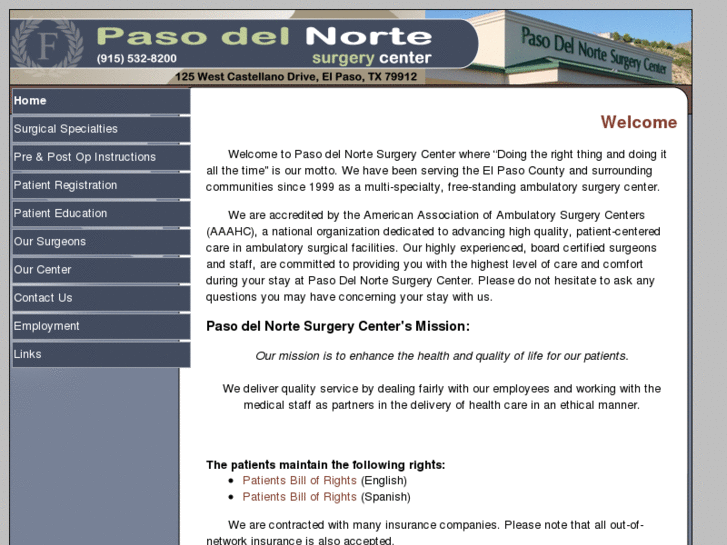 www.pasodelnortesurgerycenter.com