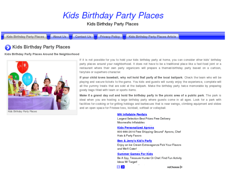 www.kidsbirthdaypartyplaces.org