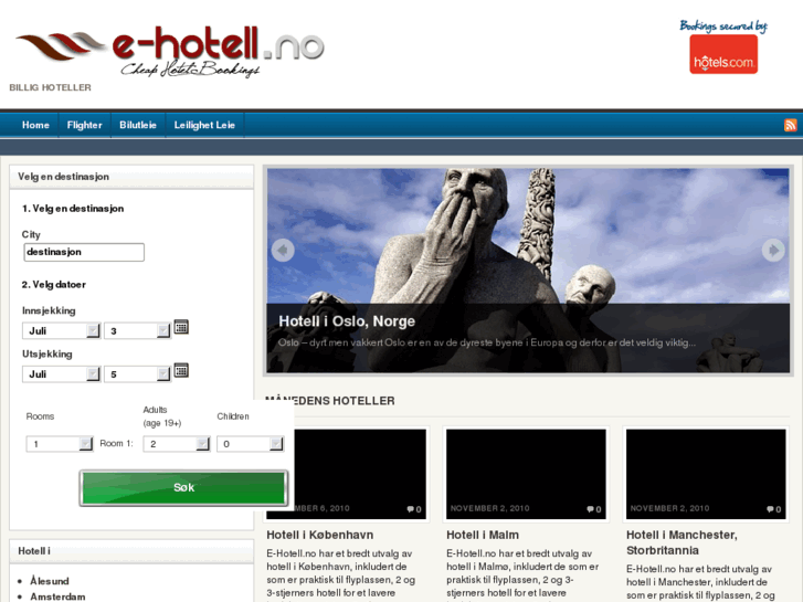 www.e-hotell.no