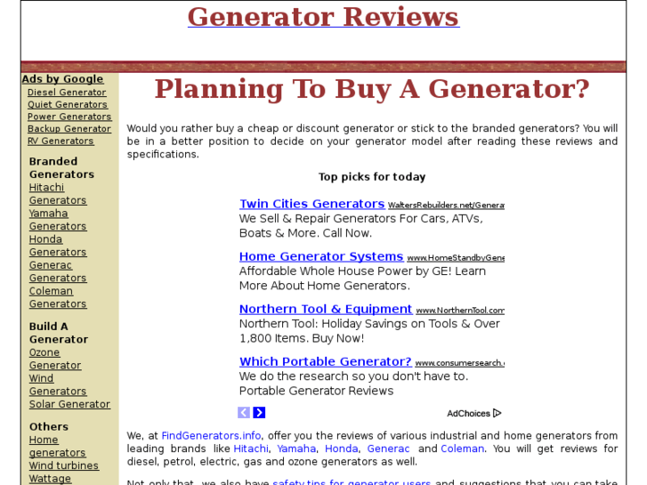 www.findgenerators.info