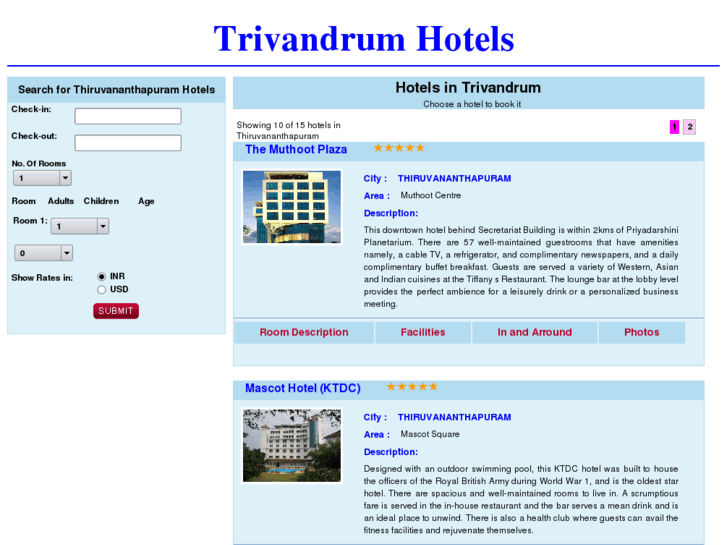 www.trivandrumhotels.com