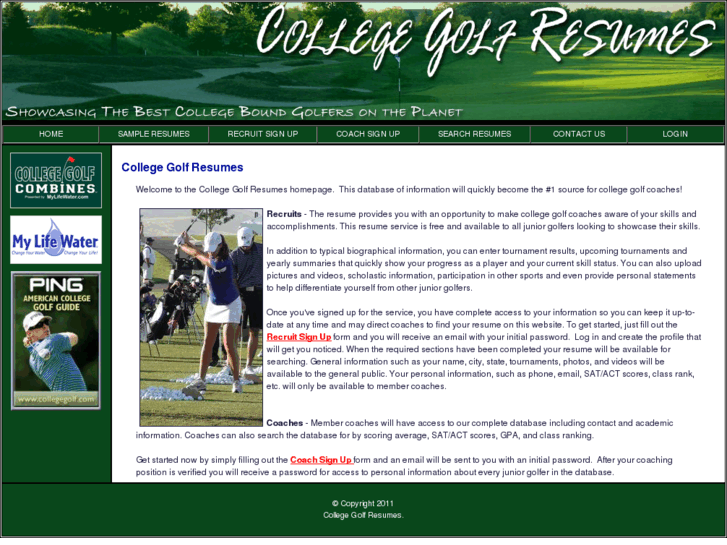 www.collegegolfresumes.com