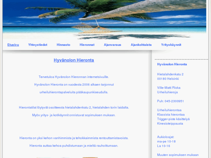 www.hyvanolonhieronta.com