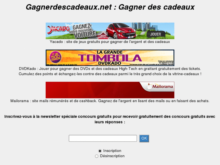 www.gagnerdescadeaux.net