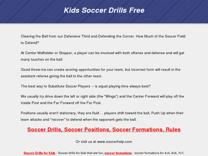 www.kidssoccerdrillsfree.com