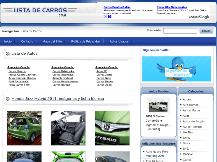 www.listadecarros.com