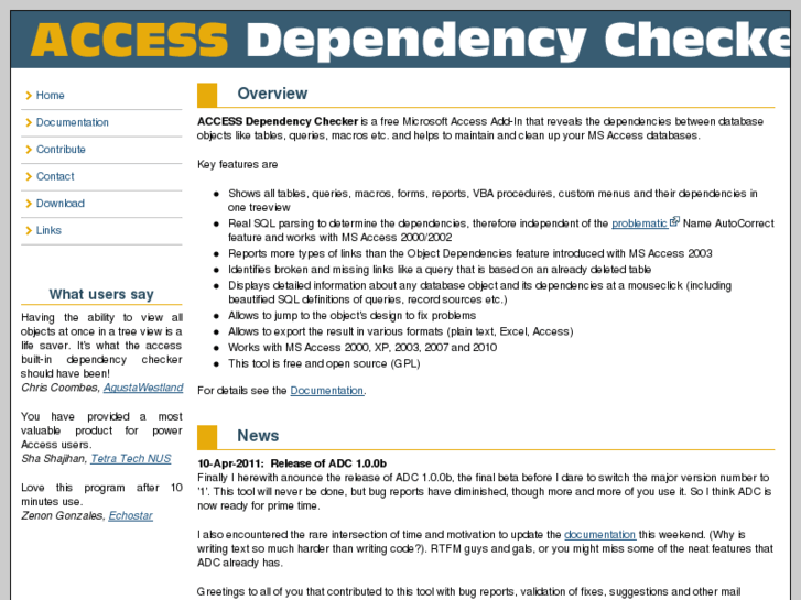 www.accessdependencychecker.com