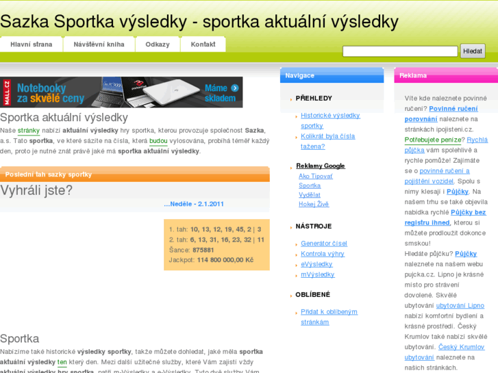 www.sportka-aktualni-vysledky.net