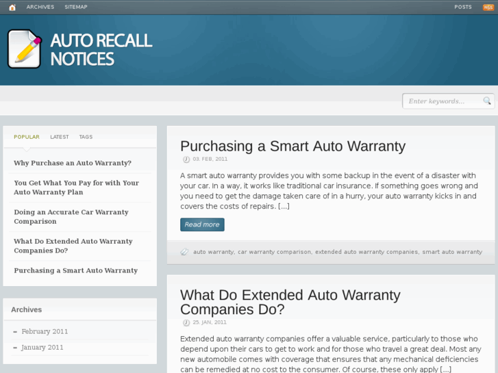 www.autorecallnotices.com