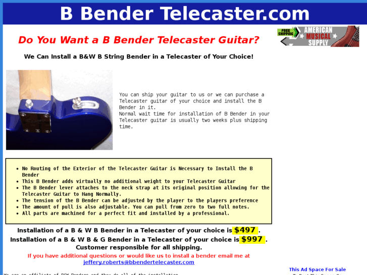 www.bbendertelecaster.com