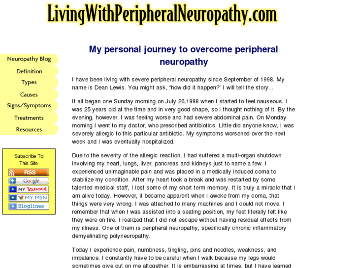 www.livingwithperipheralneuropathy.com