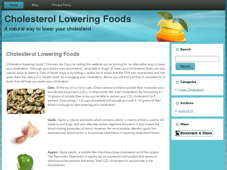 www.cholesterol-lowering-foods.com