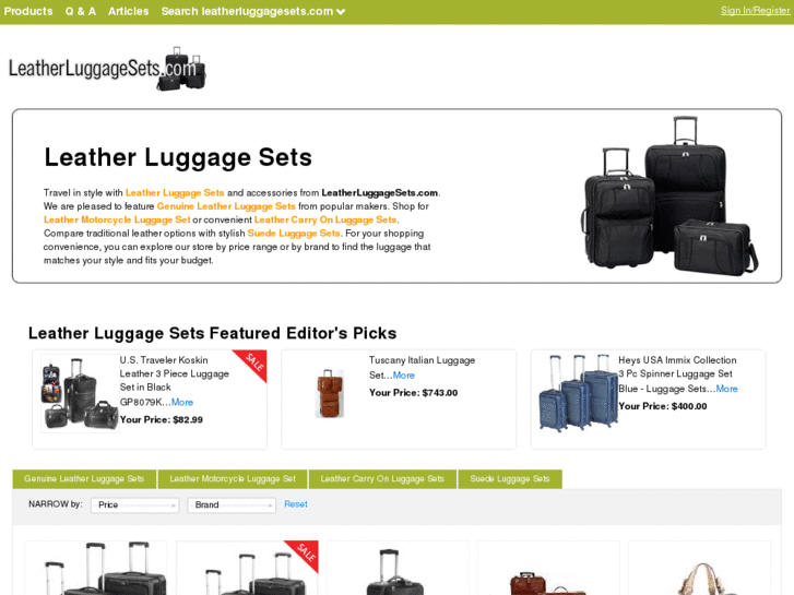 www.leatherluggagesets.com