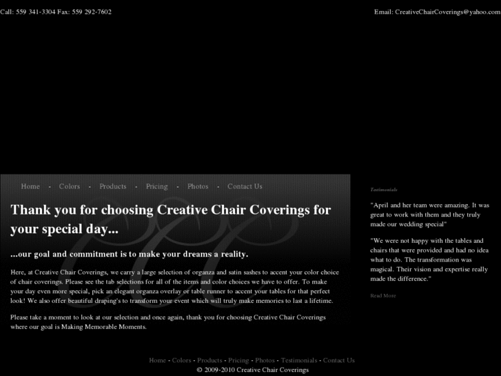 www.creativechaircoverings.com