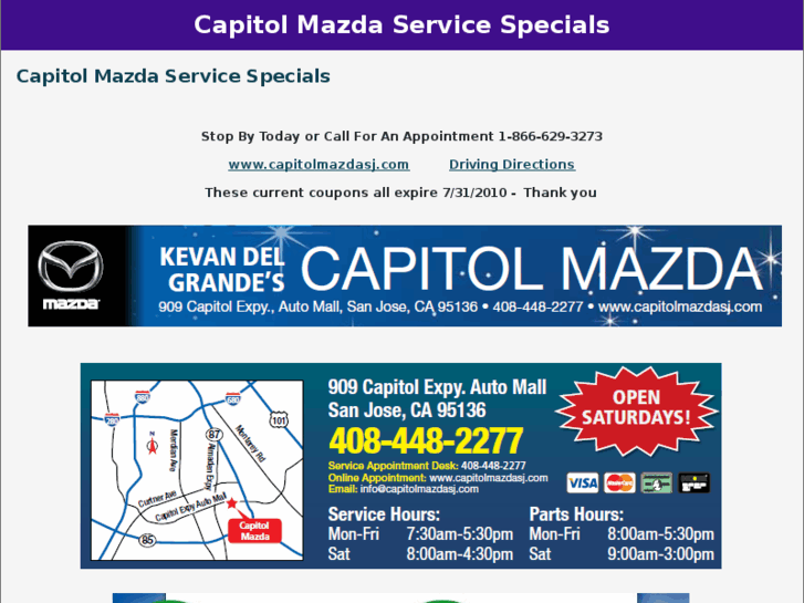 www.capitolmazdaservicespecials.com