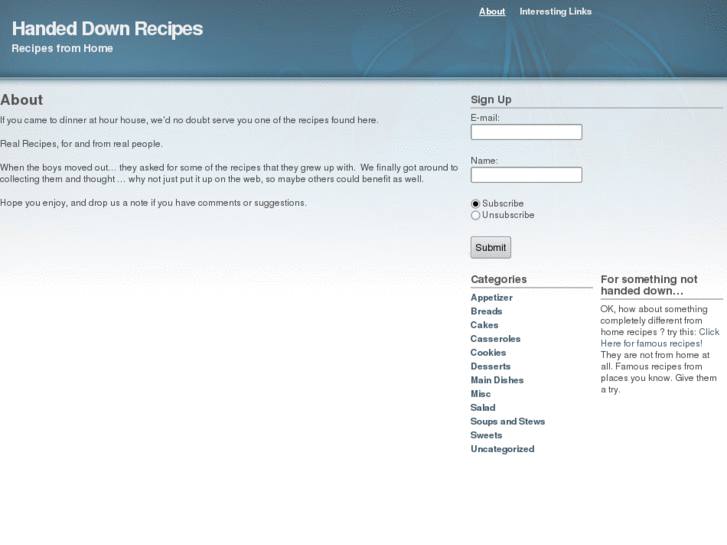 www.handeddownrecipes.com