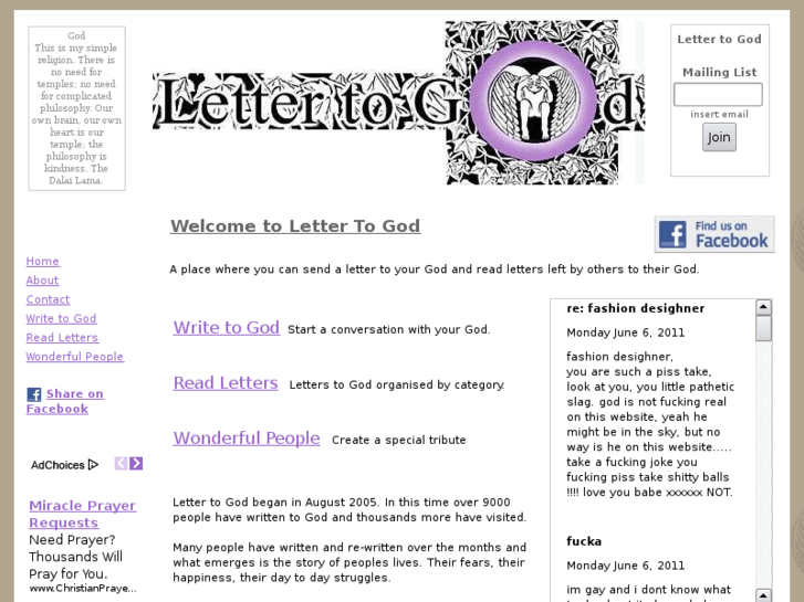 www.lettertogod.net