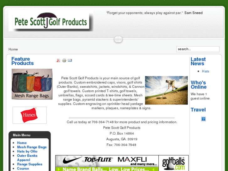 www.petescottgolfproducts.com