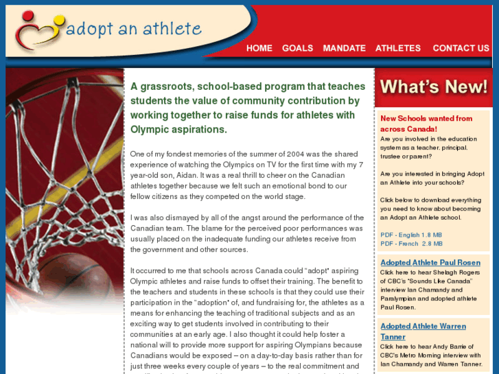 www.adoptanathlete.ca