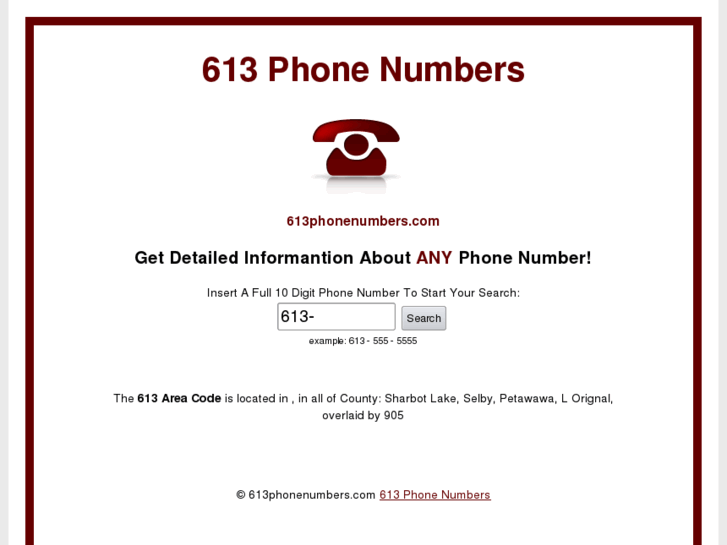 www.613phonenumbers.com