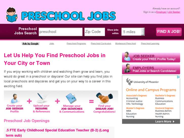 www.preschooljobs.net