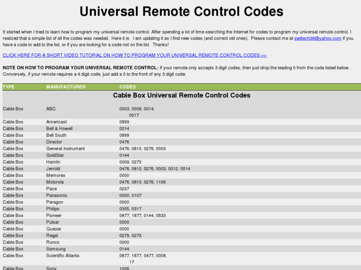 www.universal-remote-control-codes.com