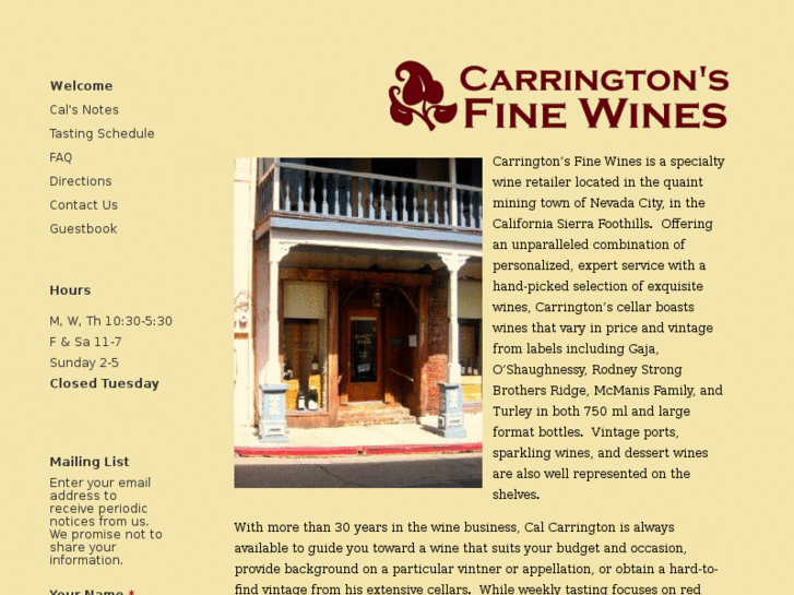 www.carringtonswines.com