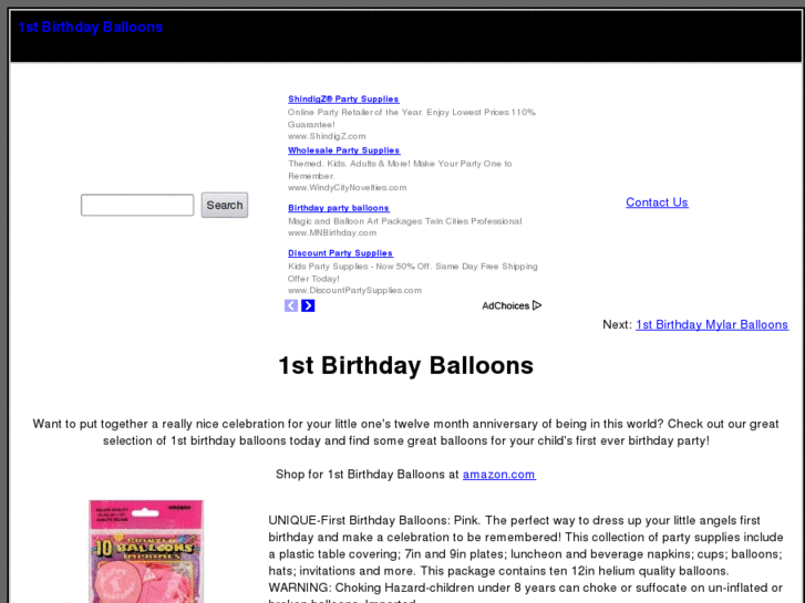 www.1stbirthdayballoons.com