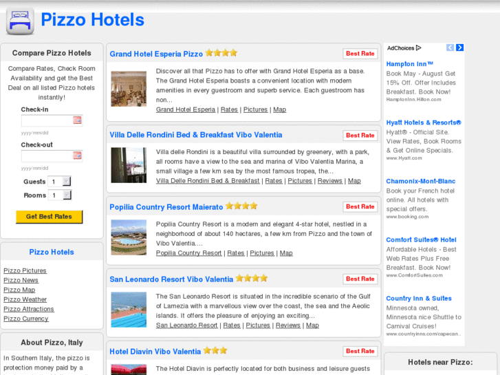 www.pizzohotels.com