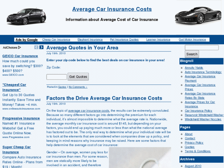 www.averagecarinsurancecosts.com