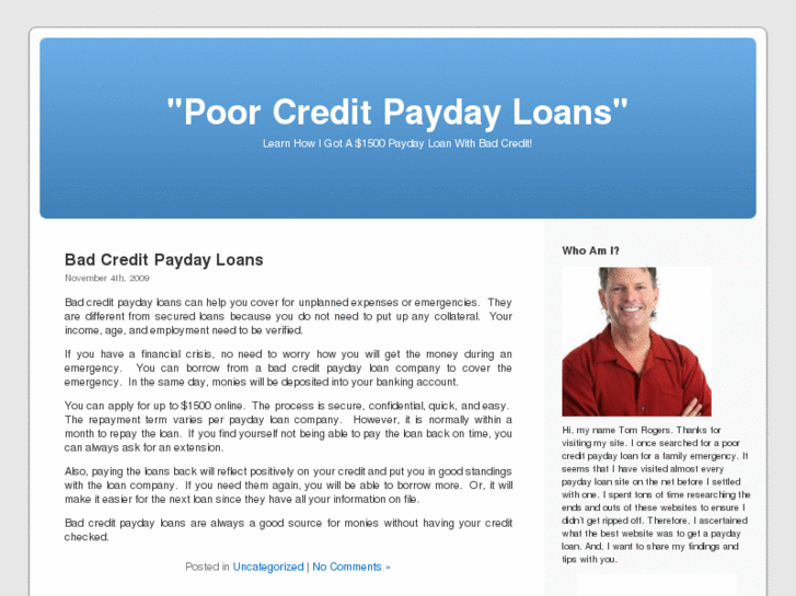 www.poorcreditpaydayloans.org