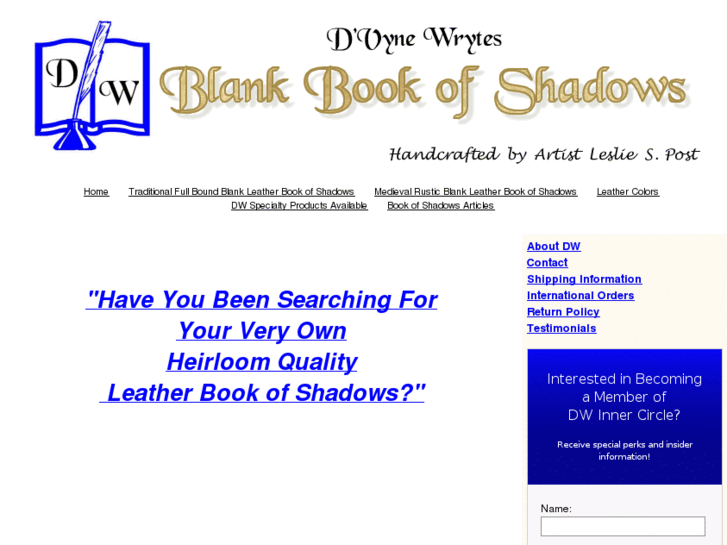 www.blankbookofshadows.com