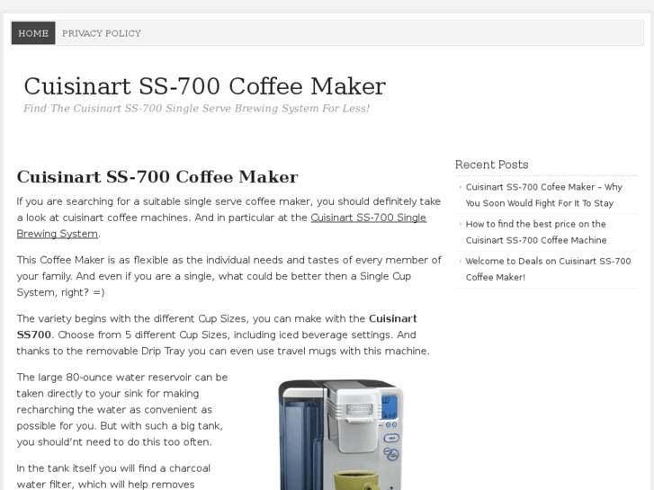 www.ss700singlecupcoffeemaker.com