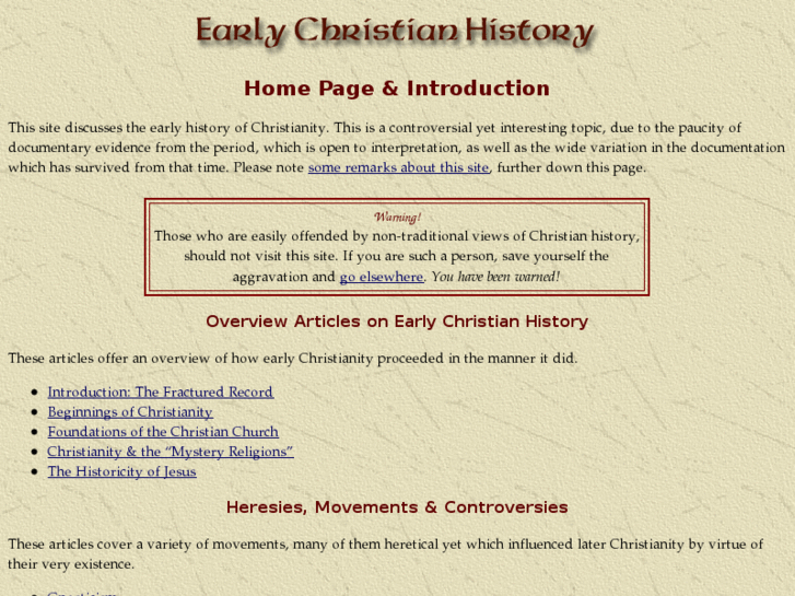 www.earlychristianhistory.info