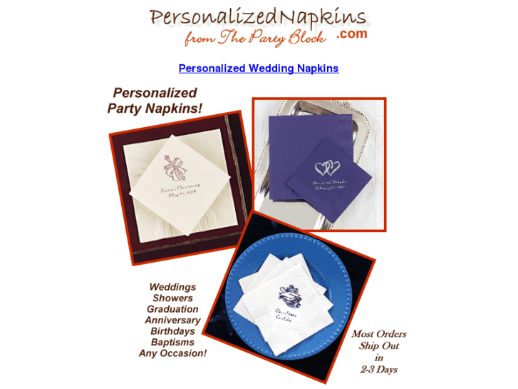 www.personalizedweddingnapkin.net